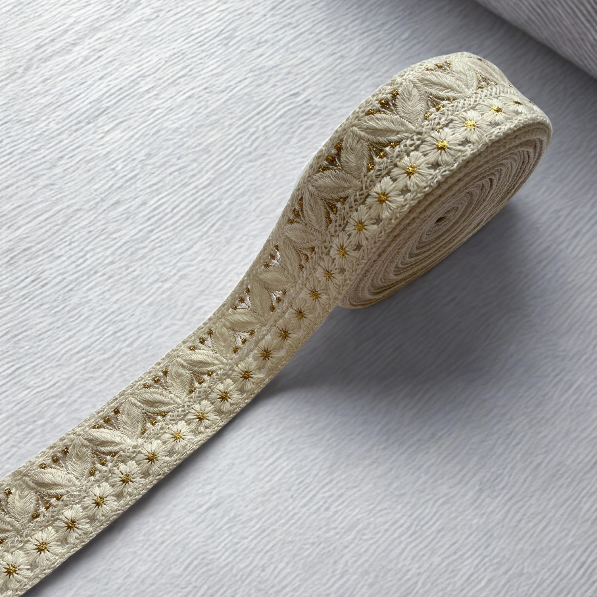 リボンショルダー刺繍レース Amazon.co.jp: tuktuk-A004【インド直輸入】本格刺繍レース 1m×1本 幅